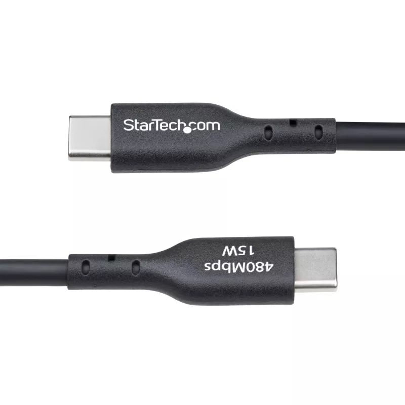 StarTech.com Kabel USB-A do USB-C 3 m (9,8 stopy) do ładowania i synchronizacji, 3 A, USB 2.0, w osłonie TPE – czarny przewód do ładowania USB