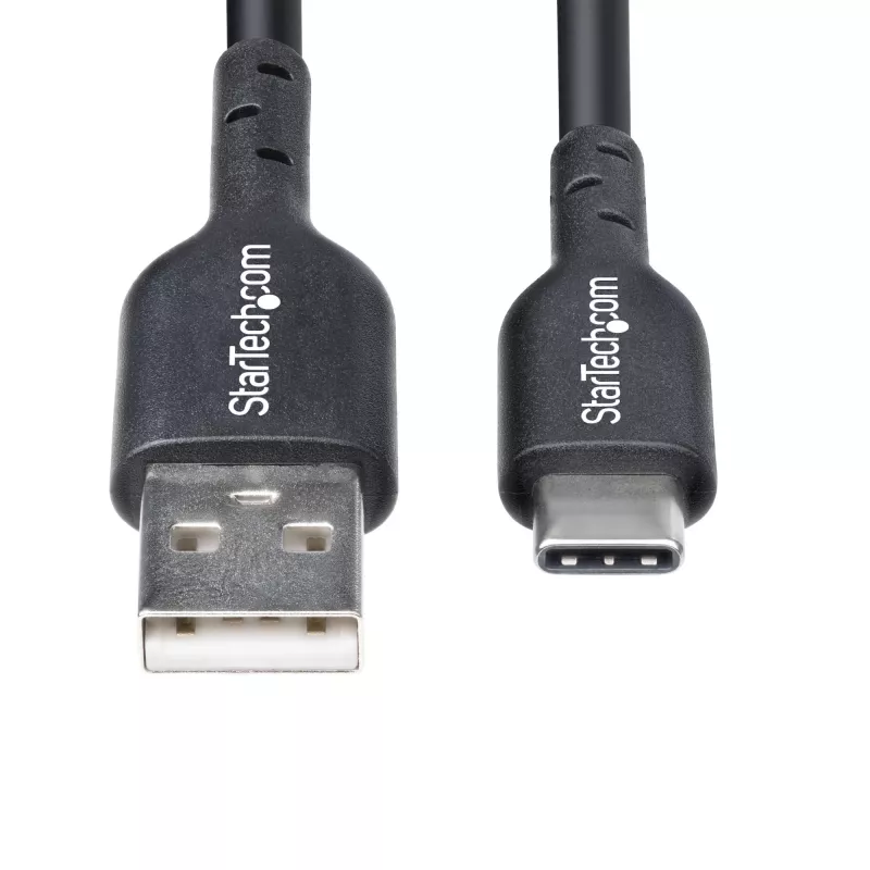 StarTech.com Kabel USB-A do USB-C 3 m (9,8 stopy) do ładowania i synchronizacji, 3 A, USB 2.0, w osłonie TPE – czarny przewód do ładowania USB