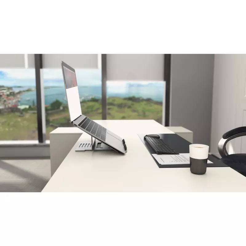 Kensington Easy Riser Aluminium Laptop Riser, Podstawka pod laptopa, Srebrny, Aluminium, Silikon, Stal, 40,6 cm (16 cali), 5 kg, 86 - 118 mm