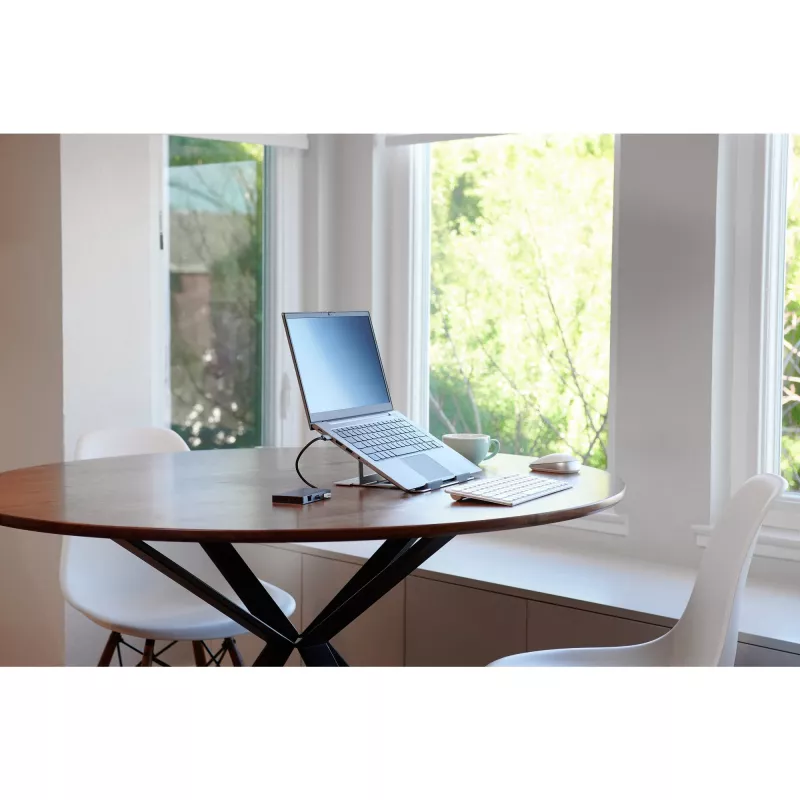 Kensington Easy Riser Aluminium Laptop Riser, Podstawka pod laptopa, Srebrny, Aluminium, Silikon, Stal, 40,6 cm (16 cali), 5 kg, 86 - 118 mm