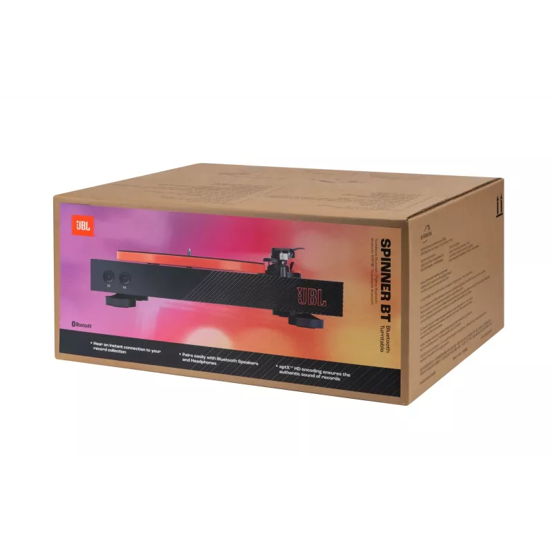 JBL Spinner BT gramofon audio z napędem paskowym Czarny, Pomarańczowy
