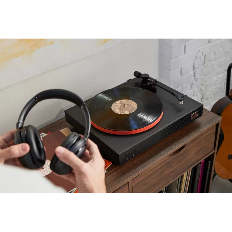 JBL Spinner BT gramofon audio z napędem paskowym Czarny, Pomarańczowy