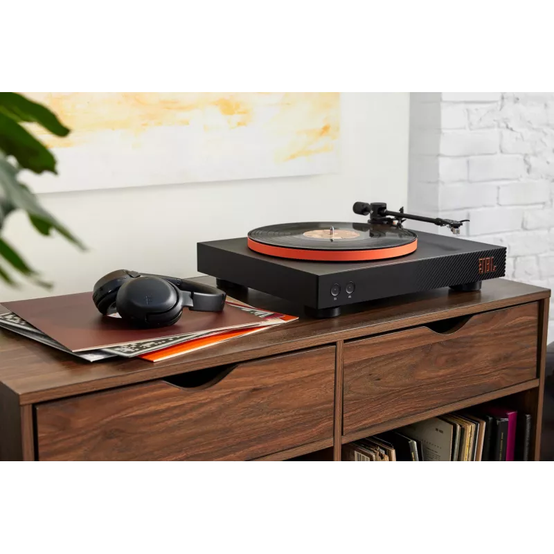 JBL Spinner BT gramofon audio z napędem paskowym Czarny, Pomarańczowy
