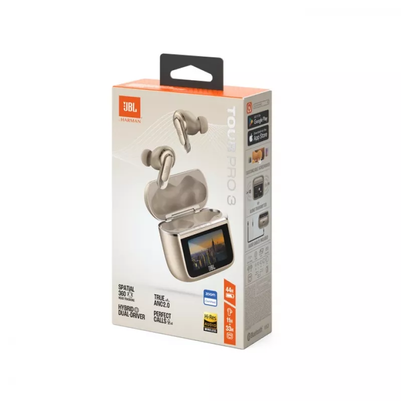 JBL Tour Pro 3 Zestaw słuchawkowy True Wireless Stereo (TWS) Douszny Rozmowy/Muzyka/Sport/Codzienność Bluetooth Latte