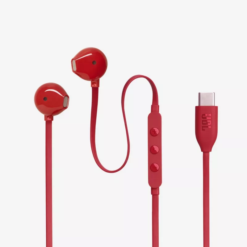 JBL Tune 305C Zestaw słuchawkowy Przewodowy Douszny Połączenia/Muzyka USB Typu-C Czerwony