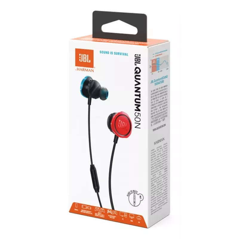 JBL Quantum 50N Headset Wired In-ear Czarny, niebieski, czerwony