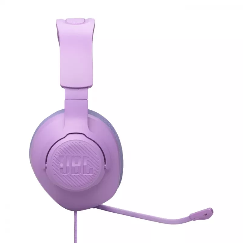 Przewodowy nauszny zestaw słuchawkowy do gier JBL Quantum 100M2 — wokółuszny, 20–20000 Hz, kabel 1,2 m, fioletowy