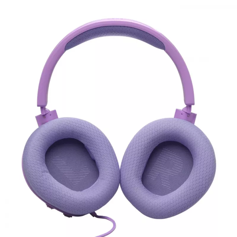 Przewodowy nauszny zestaw słuchawkowy do gier JBL Quantum 100M2 — wokółuszny, 20–20000 Hz, kabel 1,2 m, fioletowy