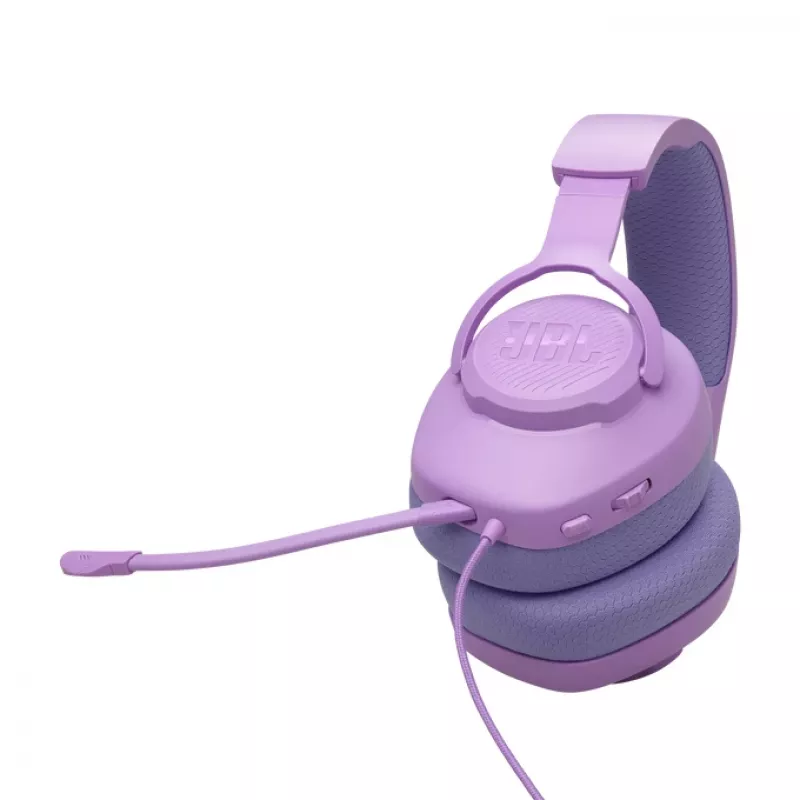 Przewodowy nauszny zestaw słuchawkowy do gier JBL Quantum 100M2 — wokółuszny, 20–20000 Hz, kabel 1,2 m, fioletowy