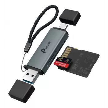 Czytnik kart TP‑LINK UA430D USB 3.1 — obsługa MicroSD/SD, 200 Mbit/s, Czarny, 75×22,9×9,3 mm