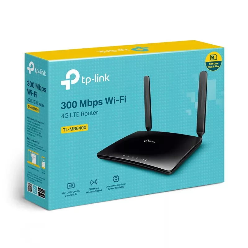 TP-Link TL-MR6400 router bezprzewodowy Fast Ethernet Jednopasmowy (2,4 GHz) 4G Czarny