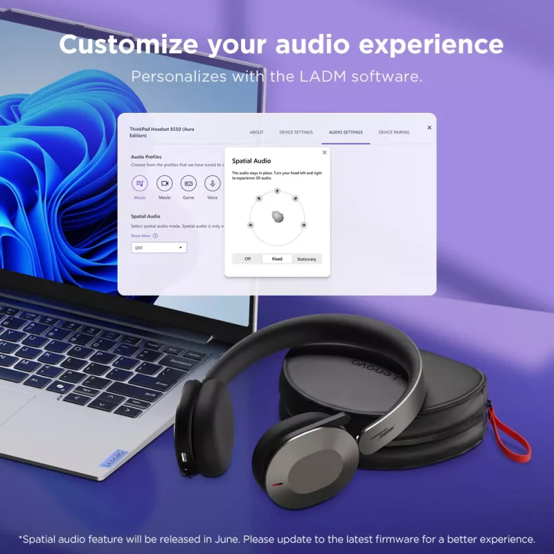 Lenovo 4XD1T60925 zestaw słuchawkowy Bezprzewodowy Nagłowny Biuro/Call center USB Type-C Bluetooth Szary