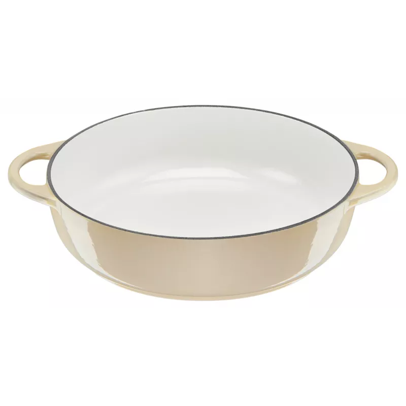 Żeliwna patelnia do serwowania Tefal LOV E25972, okrągła, 3,8 L, 28 cm, beżowa