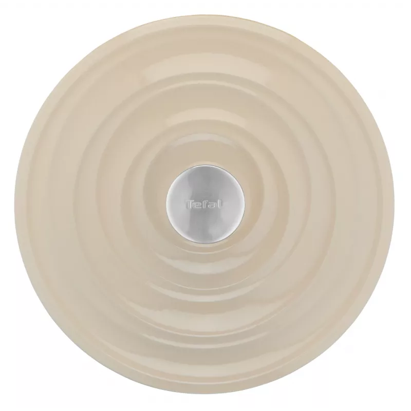Żeliwna patelnia do serwowania Tefal LOV E25972, okrągła, 3,8 L, 28 cm, beżowa
