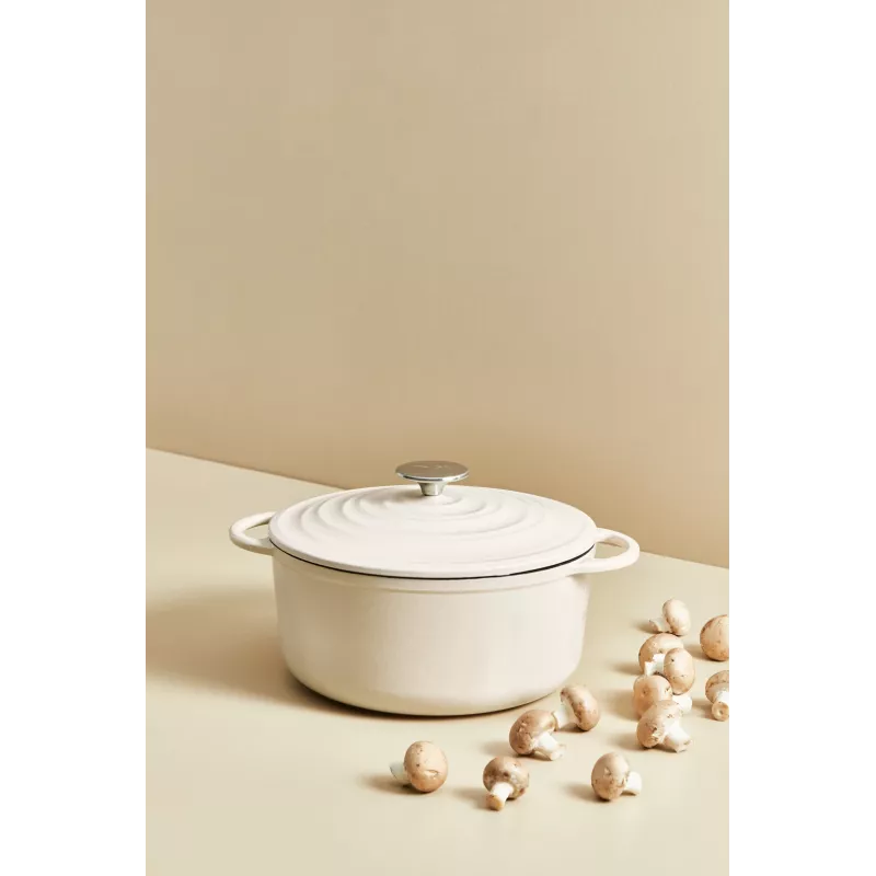 Żeliwna patelnia do serwowania Tefal LOV E25972, okrągła, 3,8 L, 28 cm, beżowa