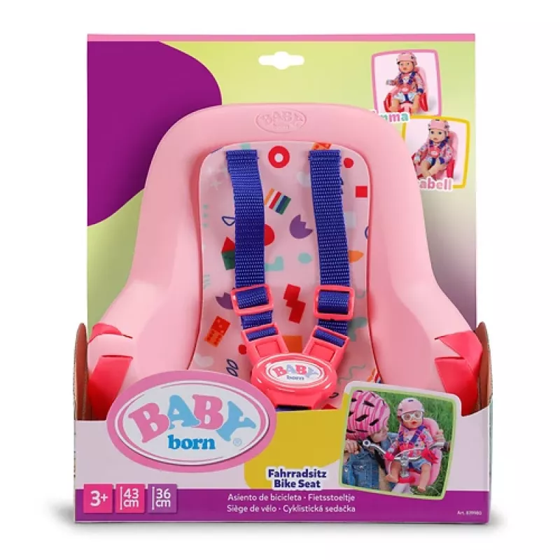 Fotelik rowerowy dla lalek BABY born, 3 lat(a) Fotelik rowerowy dla lalek BABY born. Rodzaj produktu: Fotelik rowerowy dla lalek, Zalecany wiek (min.): 3 lat(a)