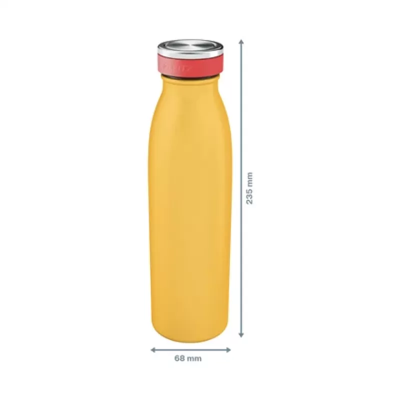 Leitz Cosy Izolowana butelka na wodę 500 ml, Żółta, Stal nierdzewna, 68 mm, 68 mm, 235 mm, 280 g