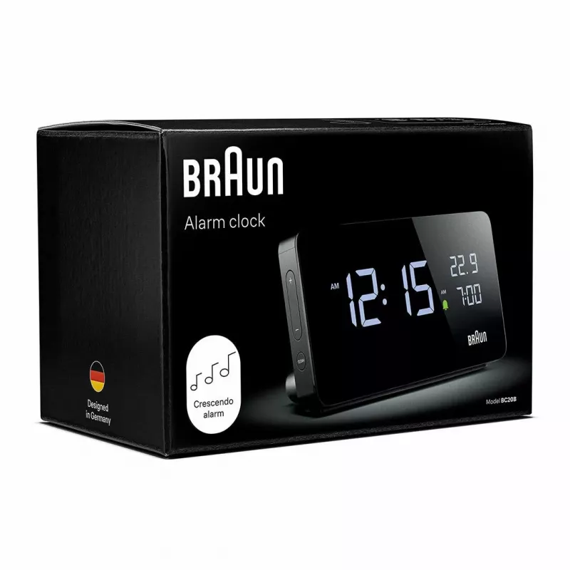 Braun BC20BEU ścienny/stołowy zegar Cyfrowy zegar Prostokątny Czarny
