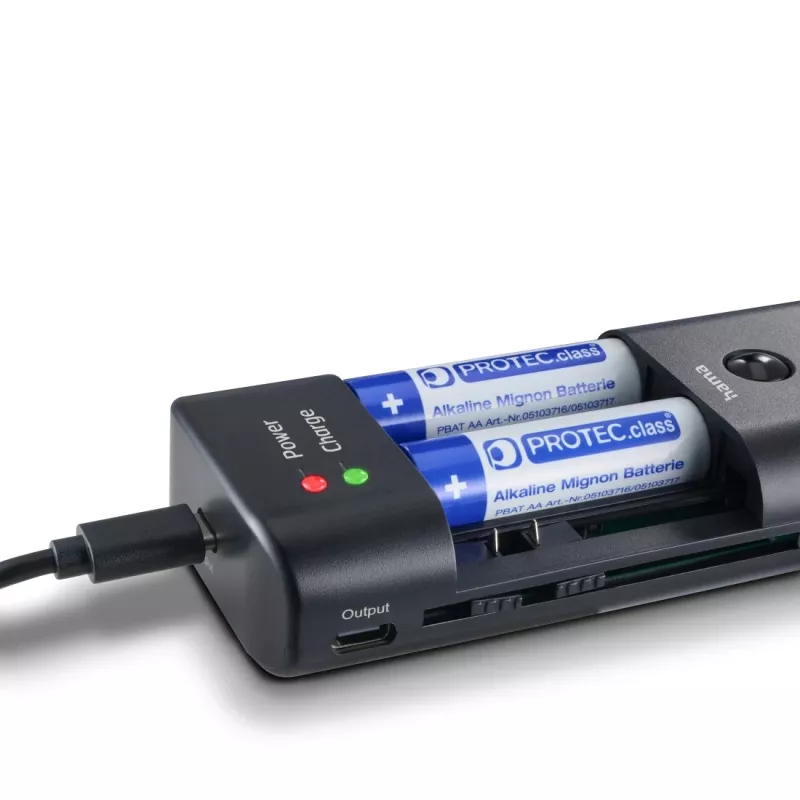 Ładowarka do akumulatorów HAMA 00081390 do cyfrowych aparatów fotograficznych — USB, kompatybilna z Li‑Ion i NiMH, wejście 5V