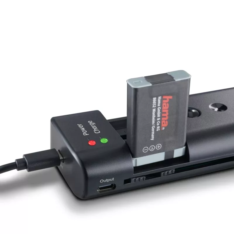 Ładowarka do akumulatorów HAMA 00081390 do cyfrowych aparatów fotograficznych — USB, kompatybilna z Li‑Ion i NiMH, wejście 5V