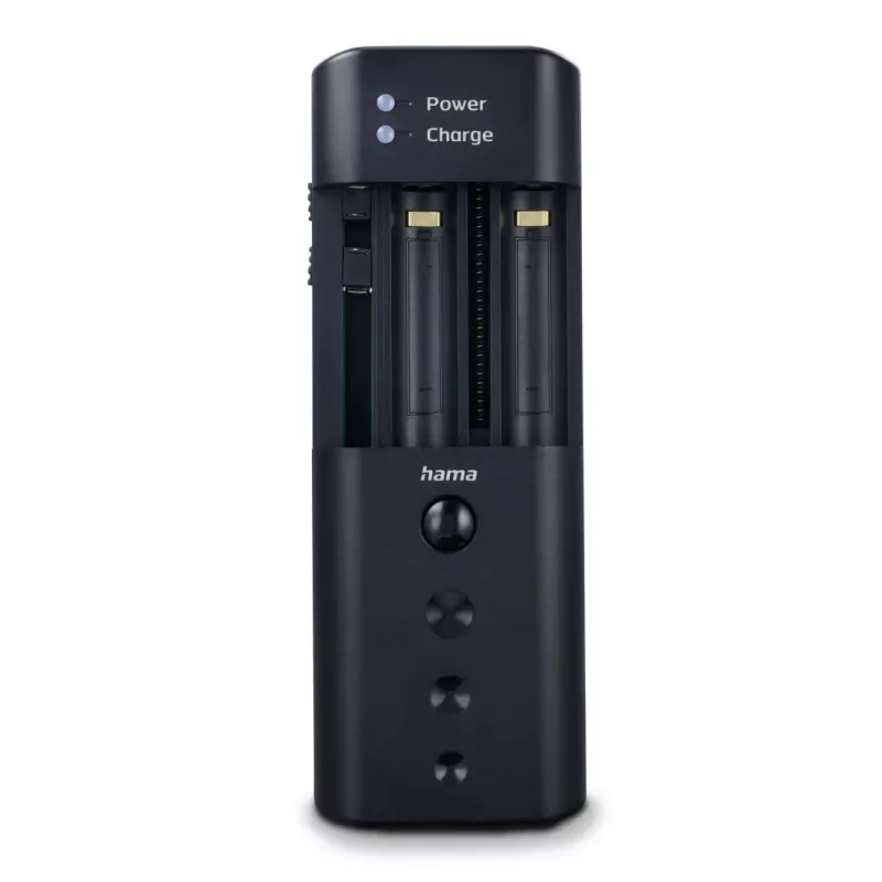 Ładowarka do akumulatorów HAMA 00081390 do cyfrowych aparatów fotograficznych — USB, kompatybilna z Li‑Ion i NiMH, wejście 5V