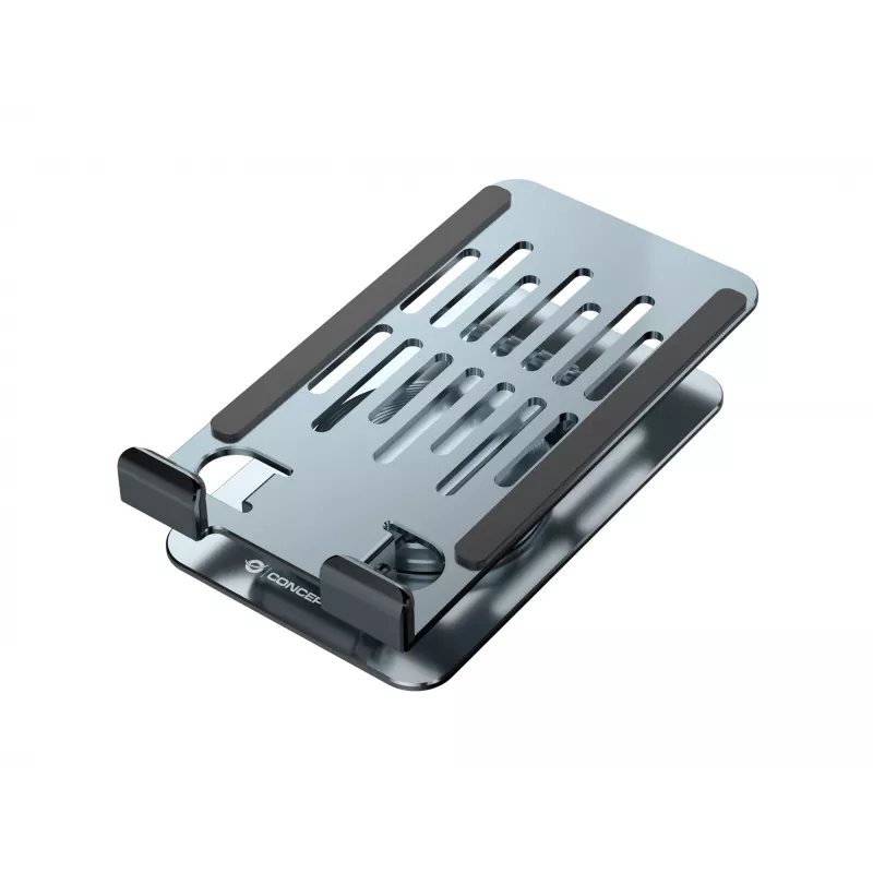 Składana obrotowa podstawka pod telefon CONCEPTRONIC THANA08G, obrotowa podstawa 360°, regulowana wysokość, srebrna
