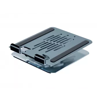 Multimedialny stojak na tablet CONCEPTRONIC THANA09G — składany stojak obrotowy, podstawa obrotowa 360°, regulowana wysokość, szary, 150×110×40 mm