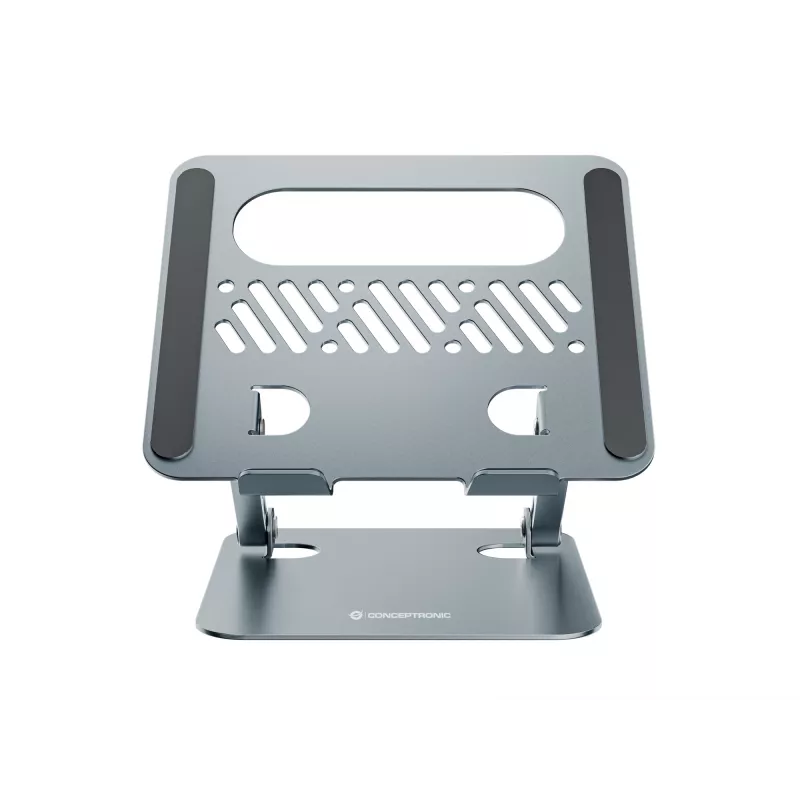 Podstawka pod laptop CONCEPTRONIC THANA10G — składana aluminiowa, regulowana wysokość, szary, 240×220×50 mm