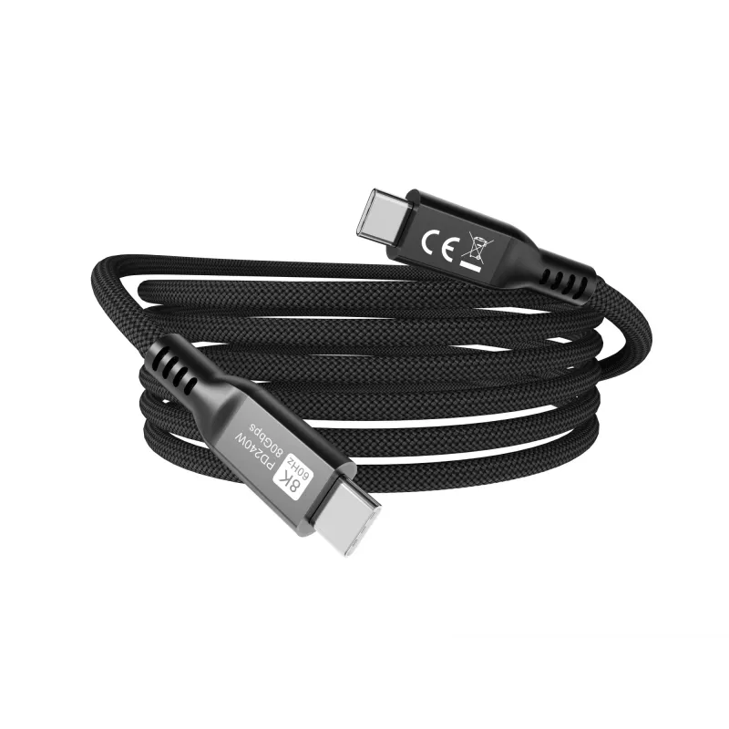 Kabel USB4 Gen 4x2 C‑do‑C EQUIP 1,2 m, 80 Gb/s, PD 240 W, 8K@60 Hz, czarny