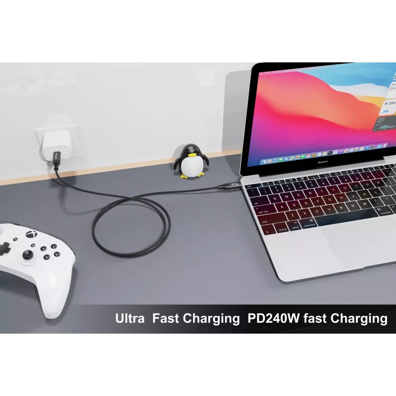 Kabel USB4 Gen 4x2 C‑do‑C EQUIP 1,2 m, 80 Gb/s, PD 240 W, 8K@60 Hz, czarny
