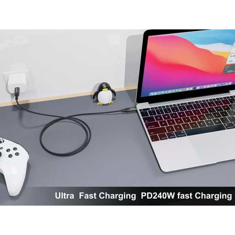 Equip USB 4 Ultra cienki C to C kabel, 1.2m, PD240W, 4K/60Hz, 40Gbps, czarny