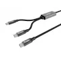 Kabel ładujący Y USB-C na 2x USB-C EQUIP 1,5 m PD 140 W, USB 2.0, czarny