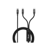 Kabel ładujący Y USB-C na 2x USB-C EQUIP 1,5 m PD 140 W, USB 2.0, czarny