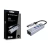 Adapter sieciowy USB-C do Gigabit Ethernet z 3-portowym hubem USB CONCEPTRONIC ABBY25G — USB 3.2 Gen 1, Ethernet 1 Gb/s, 3x USB-A, aluminium, szary