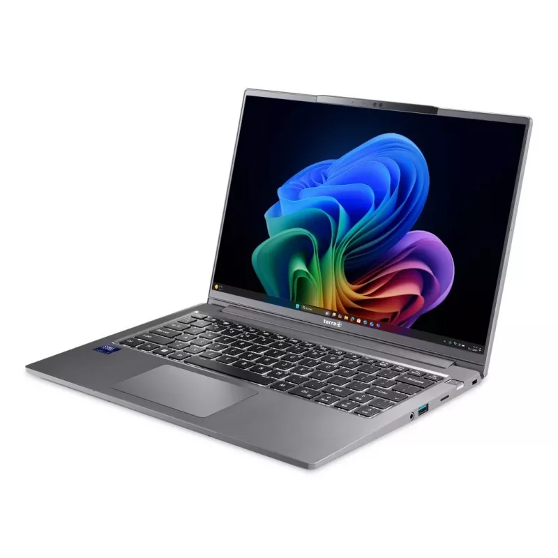 TERRA Mobile 1471L Copilot+ PC Intel Core Ultra 7 258V Laptop 35,6 cm (14 cali) WUXGA 32 GB DDR5-SDRAM 1 TB SSD Wi-Fi 7 (802.11be) Windows 11 Pro Niemiecki Szary
