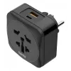 Hama 00223460 adapter zasilania wtyczka hybrydowa Type E/F uniwersalna czarna