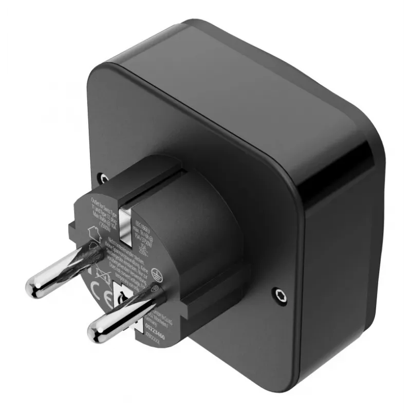 Hama 00223460 adapter zasilania wtyczka hybrydowa Type E/F uniwersalna czarna