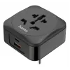 Hama 00223460 adapter zasilania wtyczka hybrydowa Type E/F uniwersalna czarna