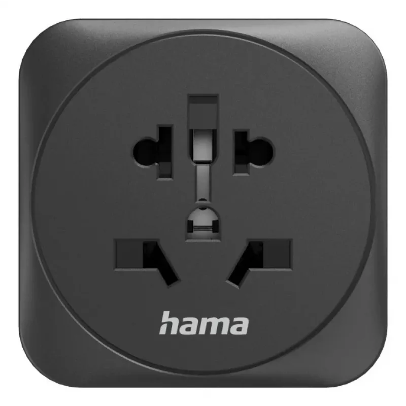 Hama 00223460 adapter zasilania wtyczka hybrydowa Type E/F uniwersalna czarna