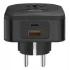 Hama 00223460 adapter zasilania wtyczka hybrydowa Type E/F uniwersalna czarna