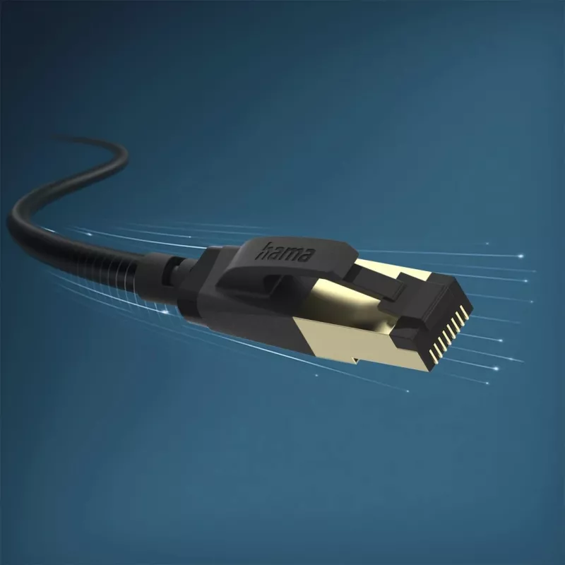 Hama 00202000 kabel sieciowy Czarny 0,5 m Cat8 S/FTP (S-STP)