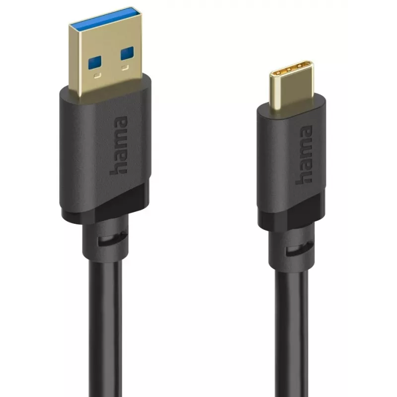 Hama 00202005 Kabel USB 0,75 m USB 3.2 Gen 1 (3.1 Gen 1) USB A USB C Czarny