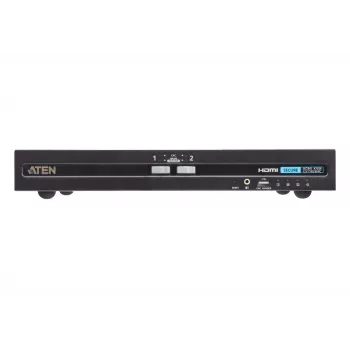 Przełącznik KVM ATEN 2-portowy USB HDMI Secure z CAC, 4K UHD 3840x2160@60Hz, klawiatura/mysz USB, obudowa metalowa
