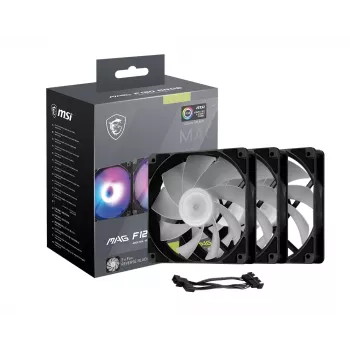Wentylator do obudowy MSI MAG F120 ARGB x3 — 120 mm, 1300 RPM, łożysko hydrauliczne, czarny