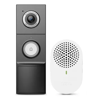 TP-Link Tapo Video Doorbell Camera 1 × D235, 1 × D100C, Czarny, Biały, IP66, 130°, IR, Ściana, CE, RoHS, RCM,R-NZ,FCC, EAC, Triman, UKCA