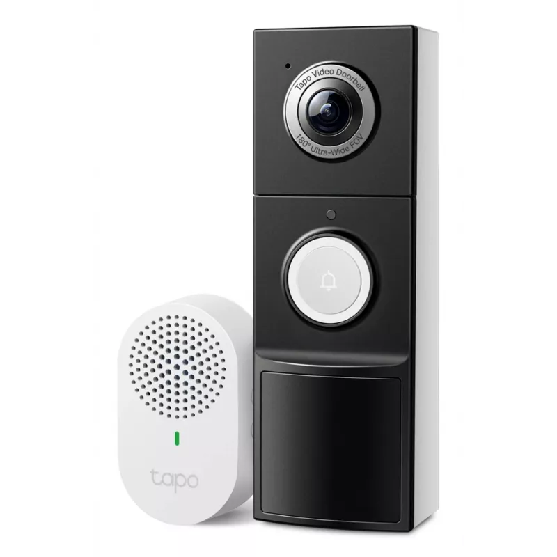 TP-Link Tapo Video Doorbell Camera 1 × D235, 1 × D100C, Czarny, Biały, IP66, 130°, IR, Ściana, CE, RoHS, RCM,R-NZ,FCC, EAC, Triman, UKCA