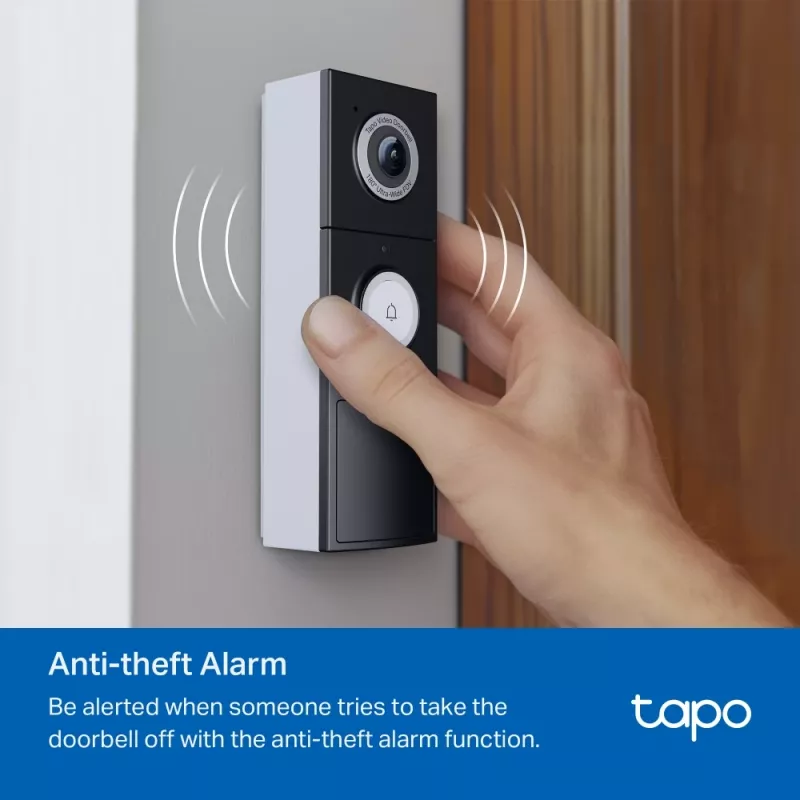 TP-Link Tapo Video Doorbell Camera 1 × D235, 1 × D100C, Czarny, Biały, IP66, 130°, IR, Ściana, CE, RoHS, RCM,R-NZ,FCC, EAC, Triman, UKCA
