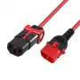 ACT Powercord C13 IEC Lock+ - C14 IEC Lock Dual Locking czerwony 2 m, PC3615