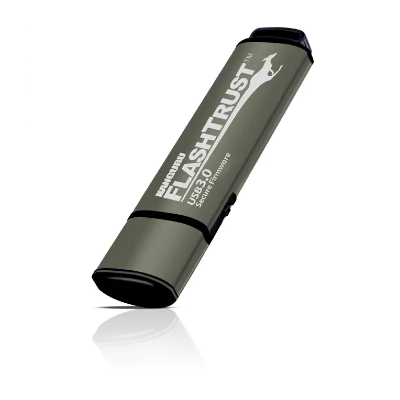 Kanguru FlashTrust™ USB 3.0 16 GB |Bezpieczny pendrive| Zabezpieczone oprogramowanie układowe | Fizyczny przełącznik blokady zapisu |Ochrona przed BadUSB | Zgodność z wymaganiami NIST dotyczącymi wdrożenia