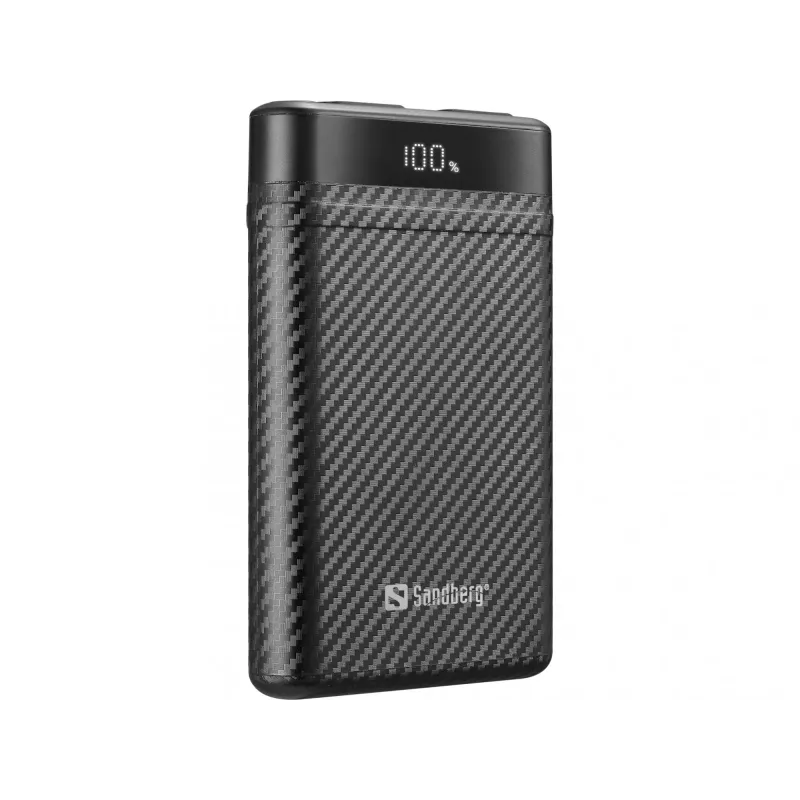 Sandberg Survivor Nano Powerbank 10000, 10000 mAh, litowo-jonowy (Li-Ion), 3,7 V, 20 W, czarny